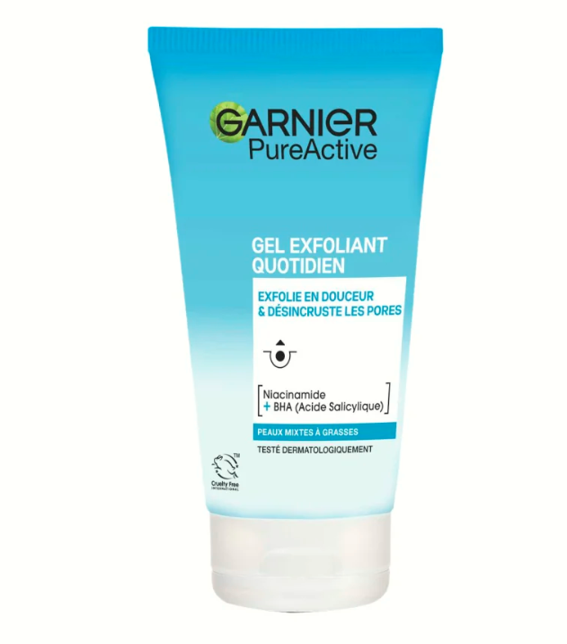 Garnier Pure Active – Gel Exfoliant Quotidien à la Niacinamide & BHA | Peaux Grasses & À Imperfections | Asli Shop Djibouti