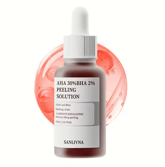 ASLI SHOP DJIBOUTI – AHA 30% + BHA 2% Peeling Solution – SANLIVNA (30 ml)