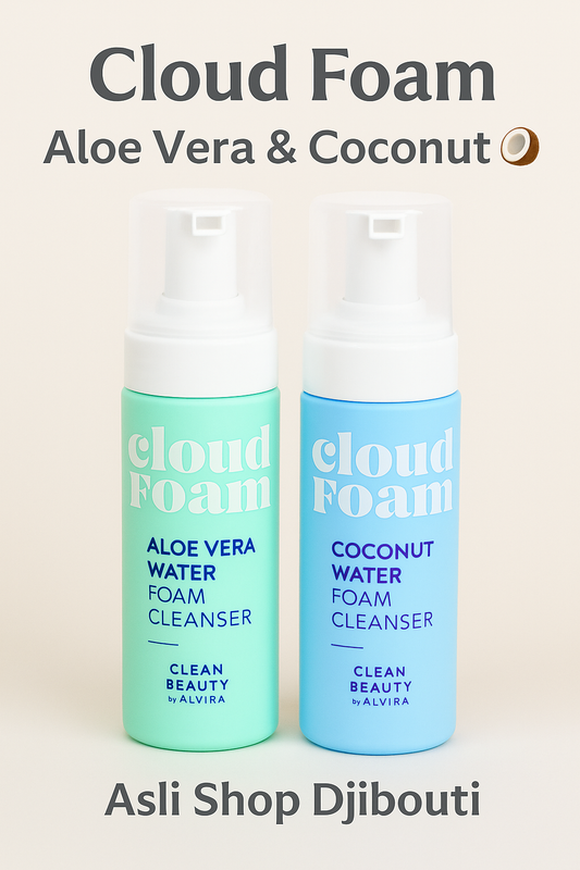 Cloud Foam – Mousse Nettoyante Visage Aloe Vera & Coconut | Asli Shop Djibouti