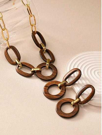 Ensemble Élégance Intemporelle – Collier & Boucles d’Oreilles Minimalistes au Fini Mat