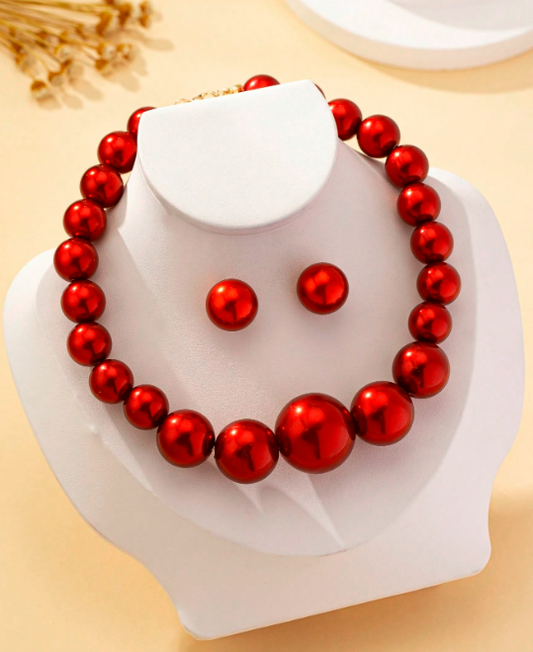 Ensemble Collier & Boucles d’Oreilles Imitation Perles