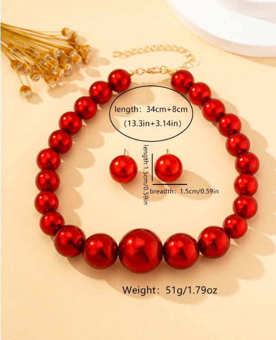 Ensemble Collier & Boucles d’Oreilles Imitation Perles