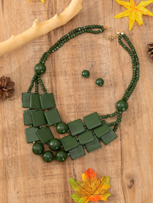 Bijoux à Perles – Vert Sapin