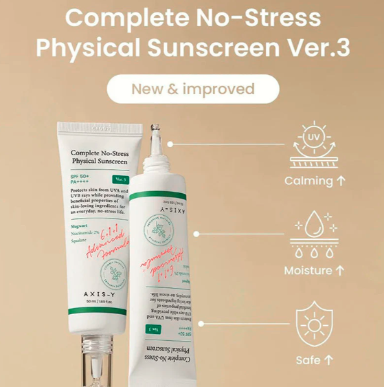 AXIS-Y Crème Solaire Minérale SPF 50+ – No Stress Physical Sunscreen | Asli Shop Djibouti