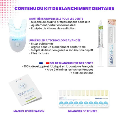 Kit BBRYANCE – Blanchiment dentaire Saveur Cerise / Fraise  (10 utilisations)