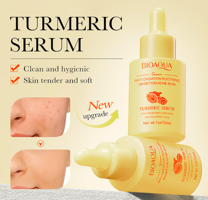 BIOAQUA Sérum Curcuma – Anti-Acné & Éclat | Sérum Apaisant Antioxydant au Curcuma Fermenté | Asli Shop Djibouti