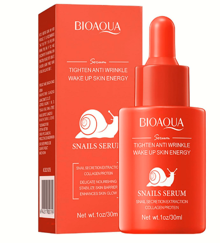 BIOAQUA Snail Serum – Sérum Réparateur à la Bave d’Escargot | Anti-Rides & Éclat de la Peau | Asli Shop Djibouti
