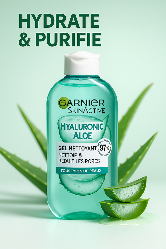 Garnier SkinActive Hyaluronic Aloe Gel Nettoyant – Nettoie & Réduit les Pores | Asli Shop Djibouti