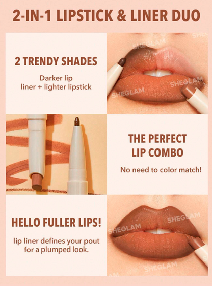 Duo Rouge À Lèvres et Contour Glam 101 - Macaron 2-en-1