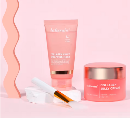Duo Collagène Lakerain – Masque Nuit Peel-Off & Jelly Cream Hydratante | Asli Shop Djibouti